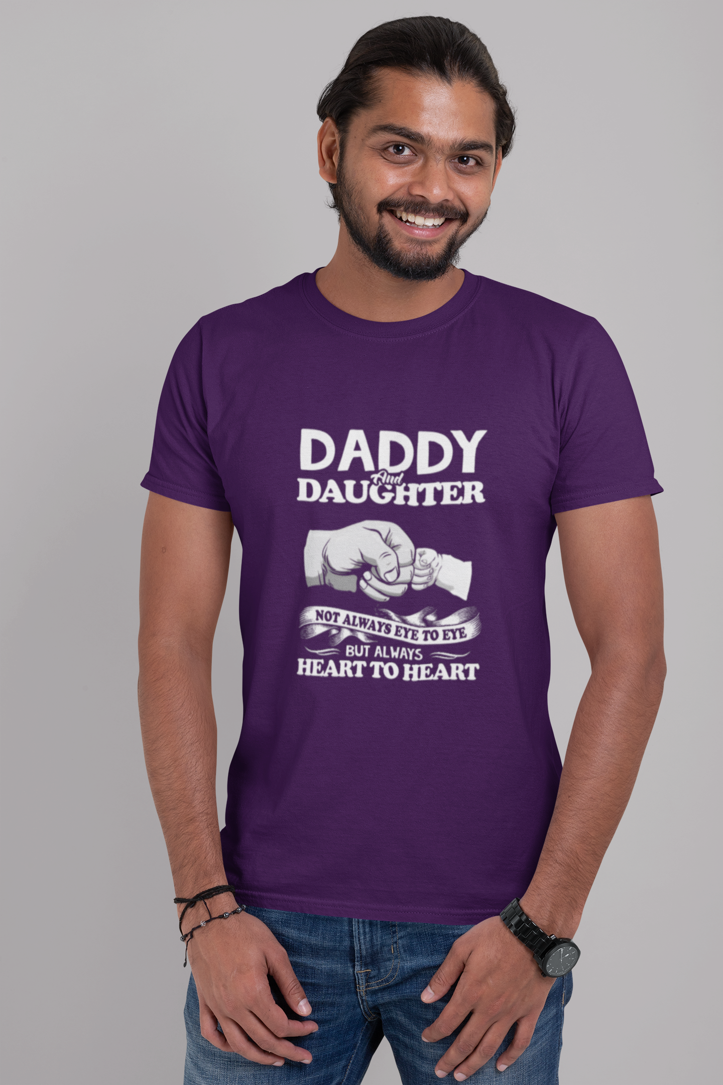 Dad And Daughter Not Always Eye to Eye Plus Size T-Shirt