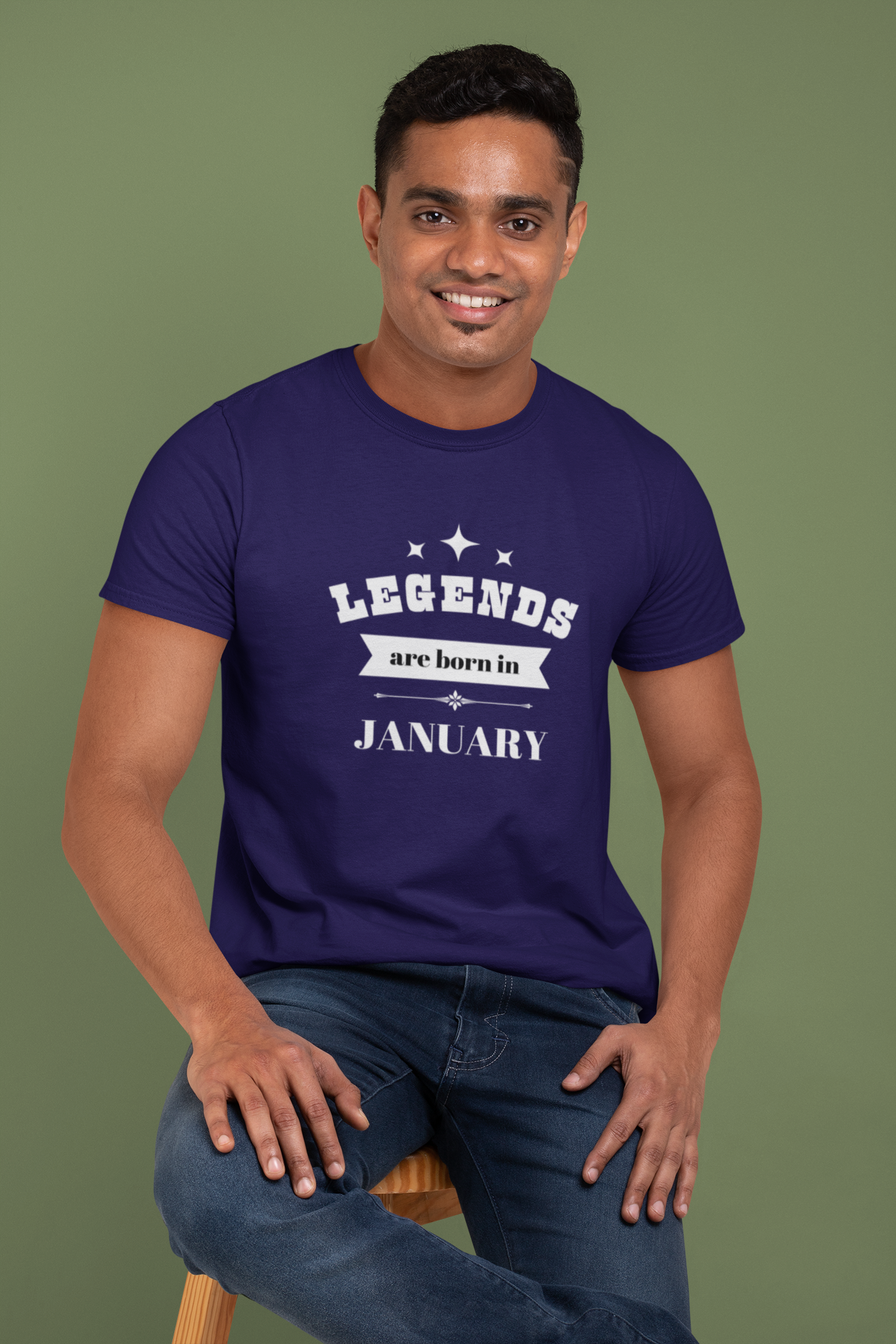 Legends Are Born In January Plus Size Navy Blue T-Shirt Owlyea