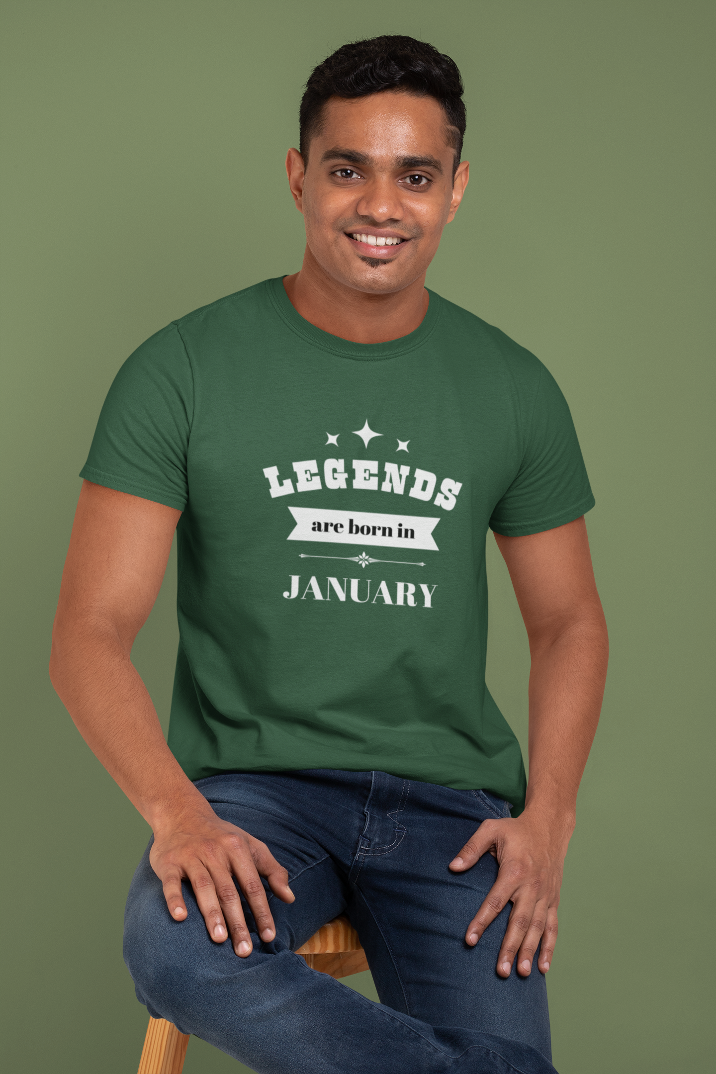 Legends Are Born In January Plus Size Green T-Shirt Owlyea