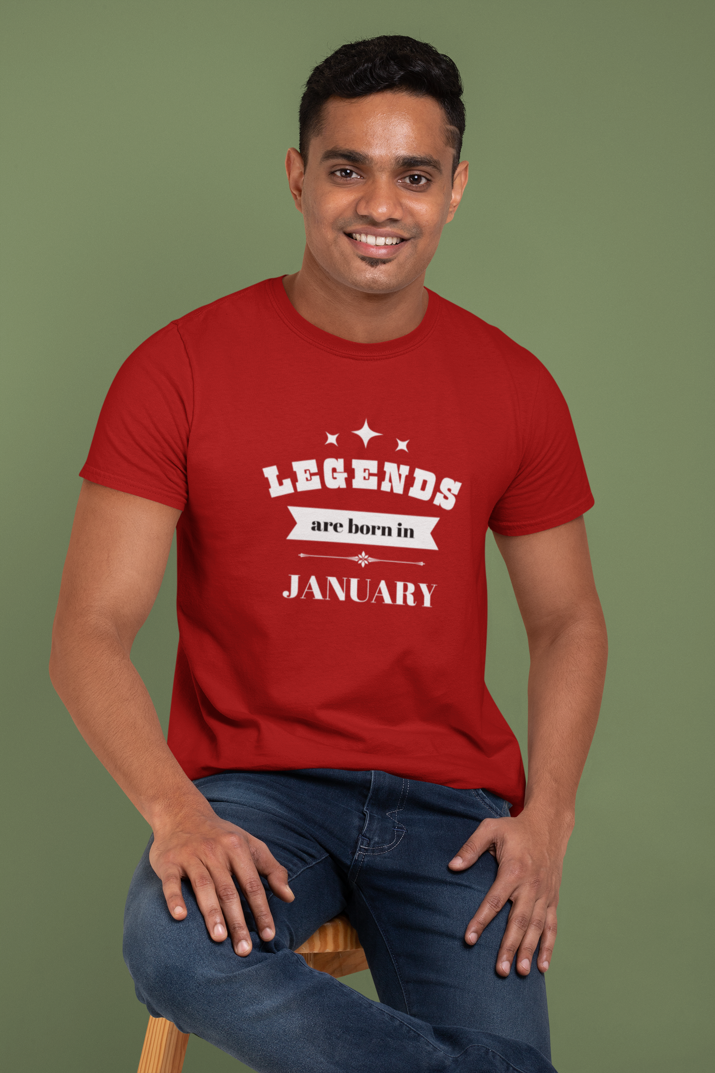 Legends Are Born In January Plus Size Red T-Shirt Owlyea