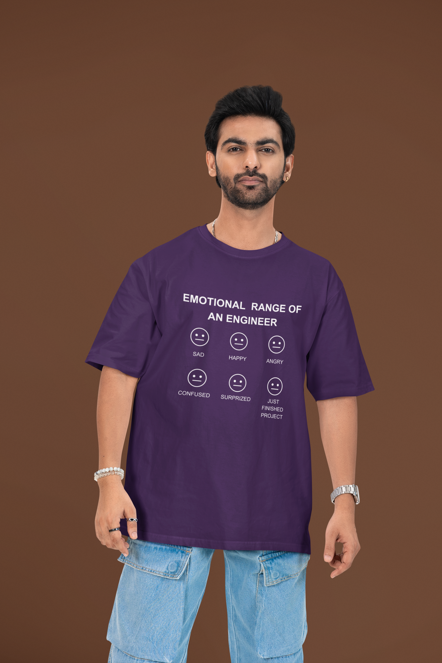 Emotional Range of An Engineer Plus Size Purple T-Shirt Owlyea