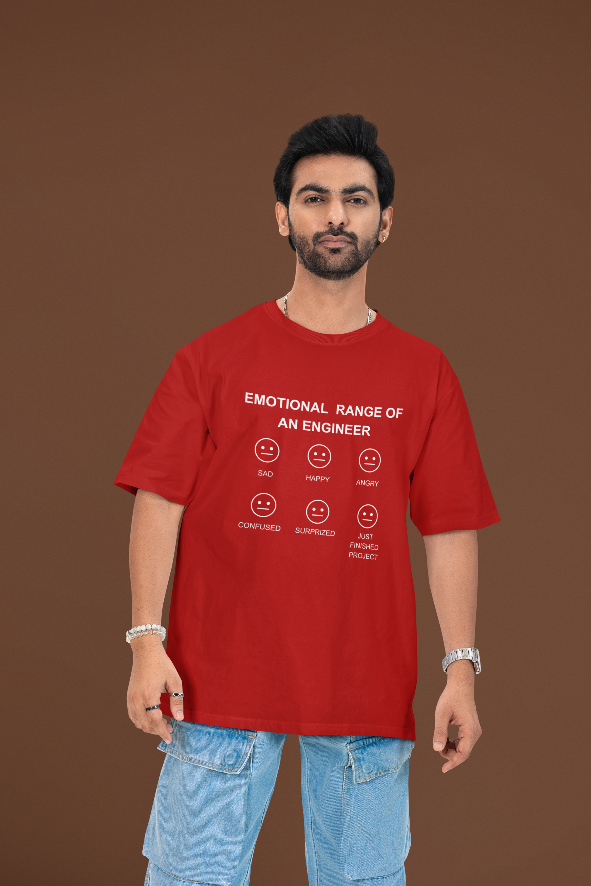 Emotional Range of An Engineer Plus Size Red T-Shirt Owlyea