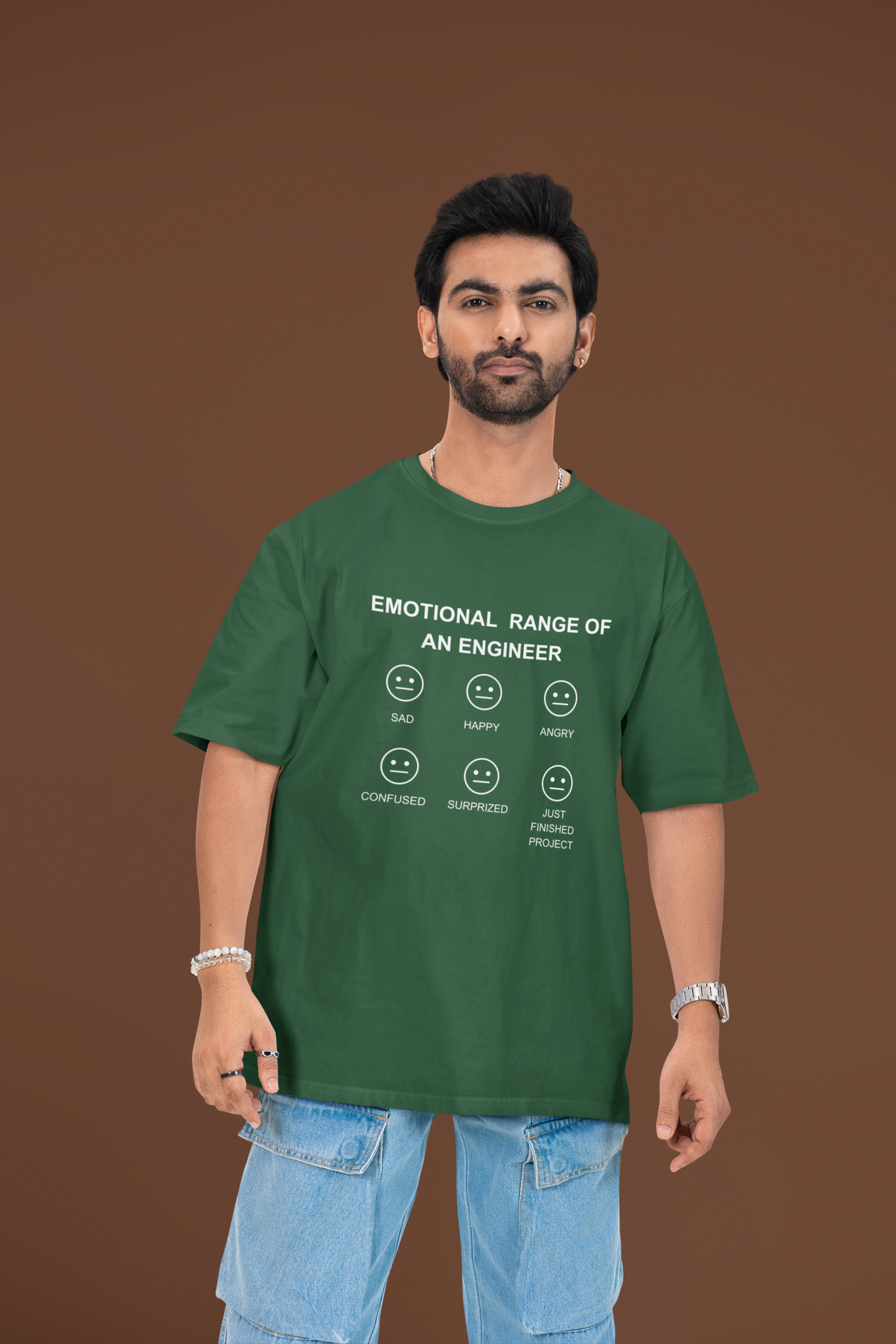 Emotional Range of An Engineer Plus Size Green T-Shirt Owlyea