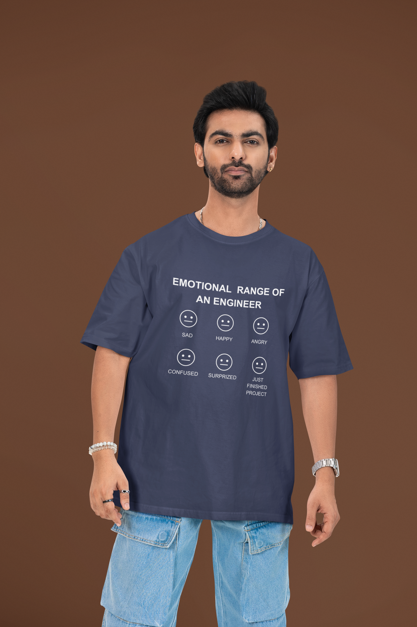 Emotional Range of An Engineer Plus Size Navy Blue T-Shirt Owlyea