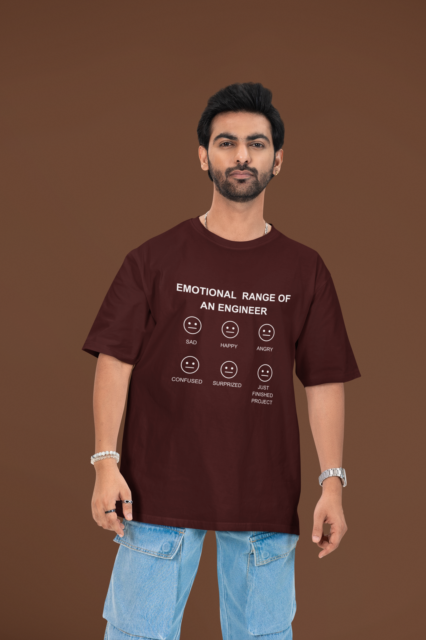 Emotional Range of An Engineer Plus Size Maroon T-Shirt Owlyea